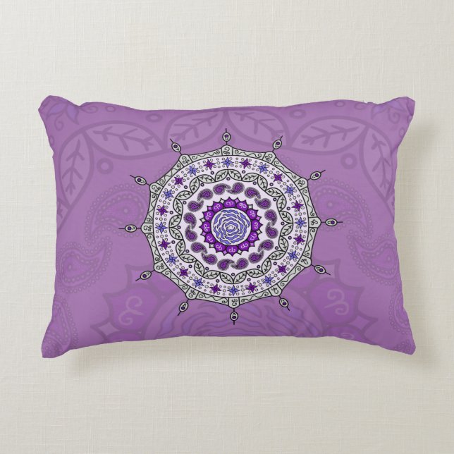 Mehndi Imaginaire  Coussin d'accentuation d'argent (Devant)