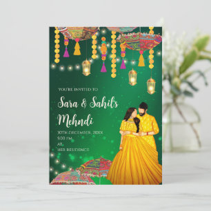 Mehndi invitation de nuit Fête de henné et Invitat