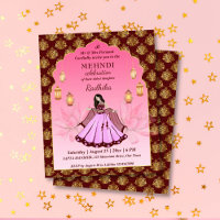 Mehndi rose lotus Inde mariage invitation budget
