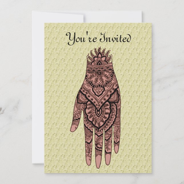 Mehndi Tattoo Art Design Invitation (Devant)