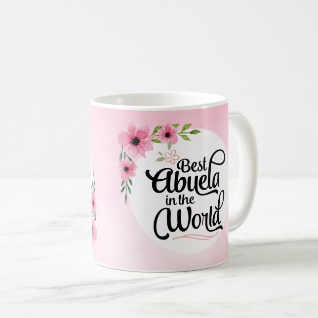 Meilleur Abuela dans la tasse de fleur du monde (Devant droit)