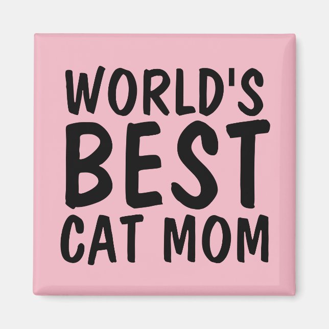 MEILLEUR Aimants Frigo CAT MOM AU MONDE (Devant)