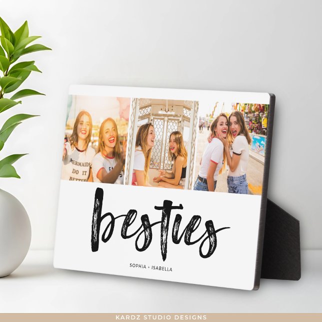 Meilleur Ami Besties Nom Photo Collage Plaque (Créateur téléchargé)