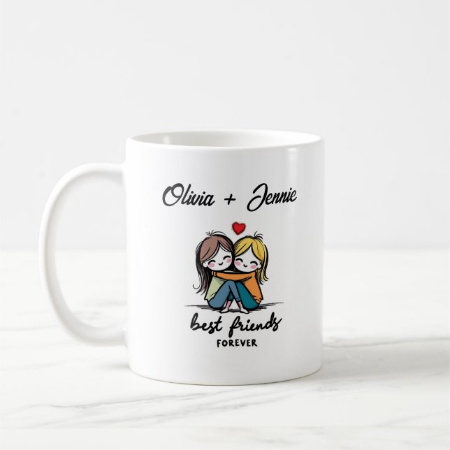 Meilleur Ami Personnalisé Forever Mug - Cadeau BFF (Gauche)
