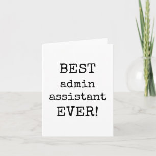 Meilleur Assistant Admin jamais, Carte d'appréciat