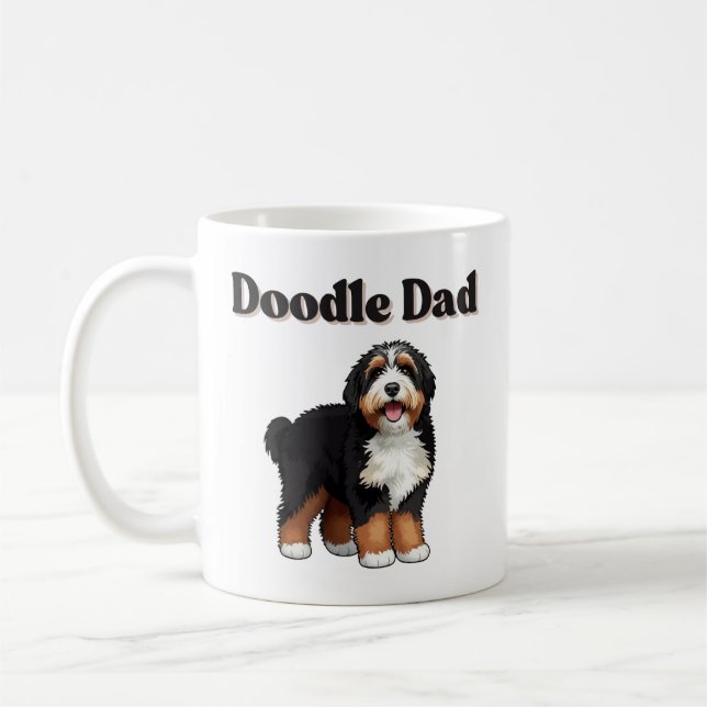 Meilleur. Bernedoodle Papa. Jamais. Mug (Gauche)