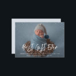 meilleur cadeau brosse script vacances faire-part<br><div class="desc">design brush script design carte bébé nouveau-né faire-part de naissance. L'image et le texte de cette carte peuvent être personnalisés.</div>