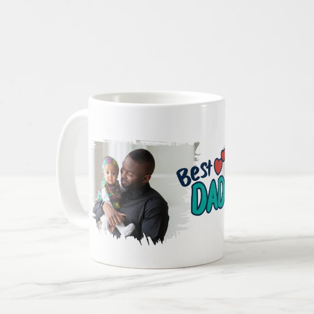 Meilleur cadeau de Fête des pères papa Mug avec ph (Devant gauche)