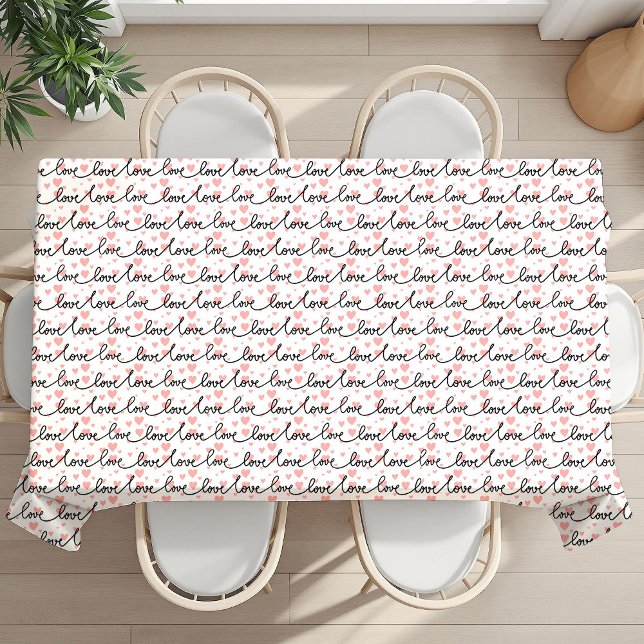 Meilleur Cadeau de la Saint-Valentin Nappe Cœurs R (Pink Black Hearts Personalized Romantic Valentine Tablecloth)