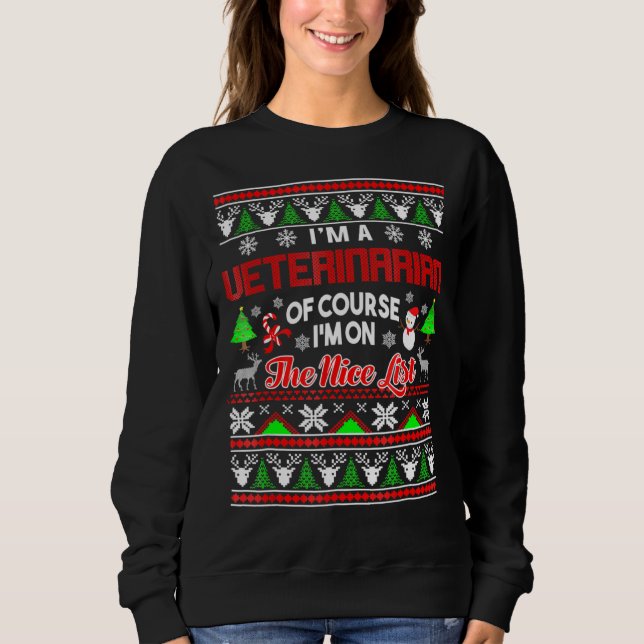 Meilleur cadeau de Sweat de Noël laid pour vétérin (Devant)