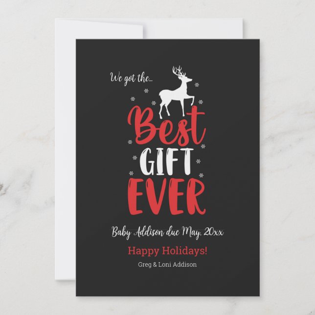 Meilleur Cadeau de Vacances Carte de Grossesse (Devant)