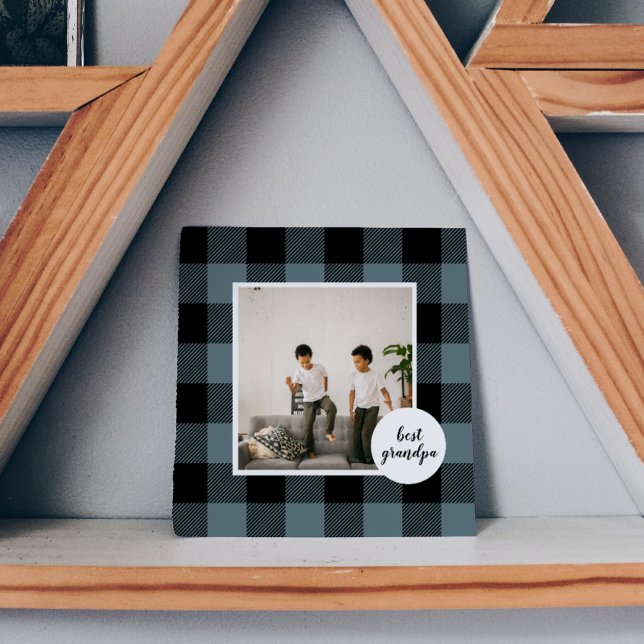 Meilleur Cadeau Grand-Père En Plaque Bleue Et Noir (Créateur téléchargé)