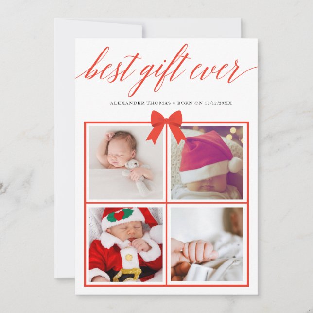 Meilleur Cadeau Jamais Carte de Vœux Plate à Plusi (Devant)