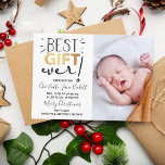 Meilleur Cadeau Jamais ! | Faire-part de naissance<br><div class="desc">Simple mais frappant,  ces "Best Gift Ever!" en feuille d'or design annonces de naissance de Noël seront parfaites pour envoyer à votre famille et vos amis cette saison de vacances. Le design est facile à personnaliser pour les rendre uniques à vous et à votre nouveau lot de joie.</div>