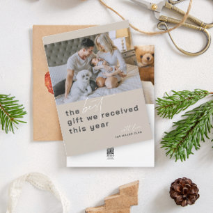 Meilleur Cadeau Photo Beige Holiday Faire-part de