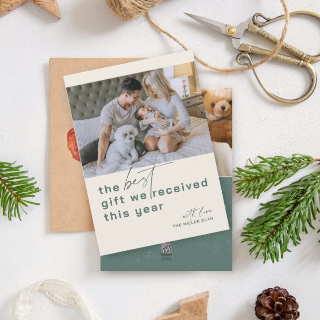Meilleur cadeau photo Green Holiday Faire-part de  (Créateur téléchargé)