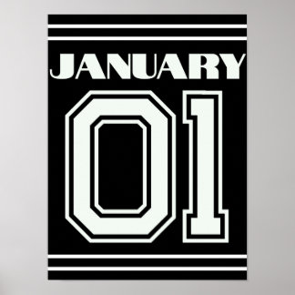 Meilleur Cadeau Pour Anniversaire Janvier 1 Poster