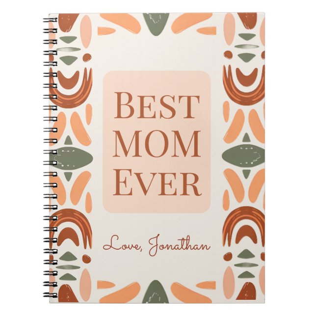 Meilleur Cahier Personnalisé Boho pour Maman (Devant)