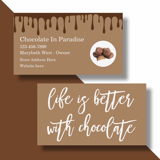 Meilleur Carte de visite à thème au chocolat (Créateur téléchargé)