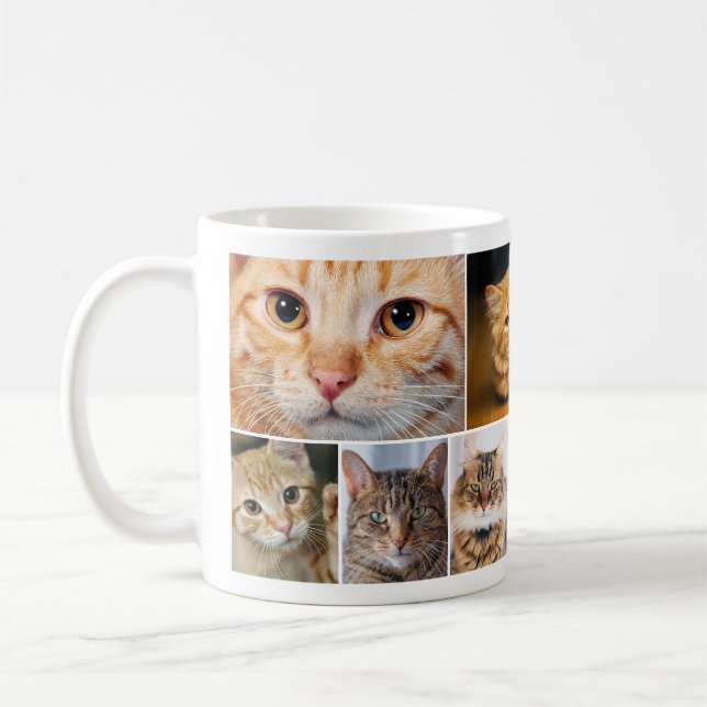 Meilleur Chat Maman 7 Photo Collage Mug (Gauche)