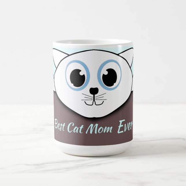 Meilleur chat maman Jamais café Mug (Centre)