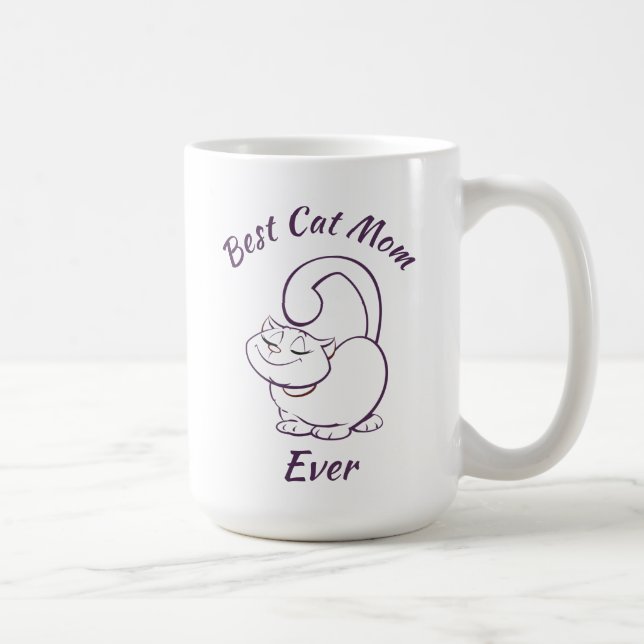 Meilleur chat maman Jamais café Mug (Droite)