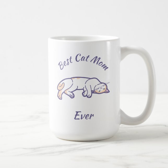 Meilleur chat maman Jamais café Mug (Droite)