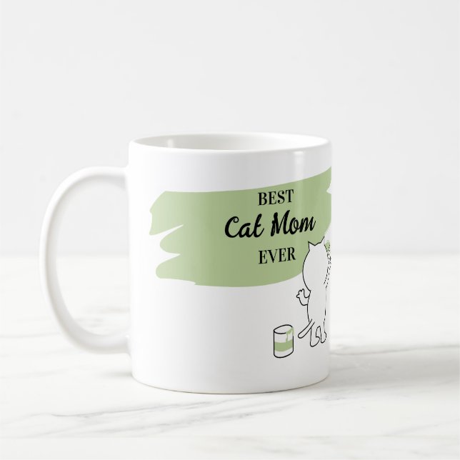 Meilleur Chat Maman Jamais Femmes Café Mug (Gauche)