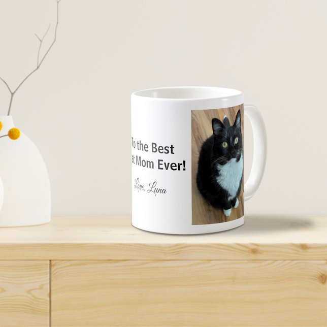 Meilleur chat Maman Jamais Photo Mug (Créateur téléchargé)
