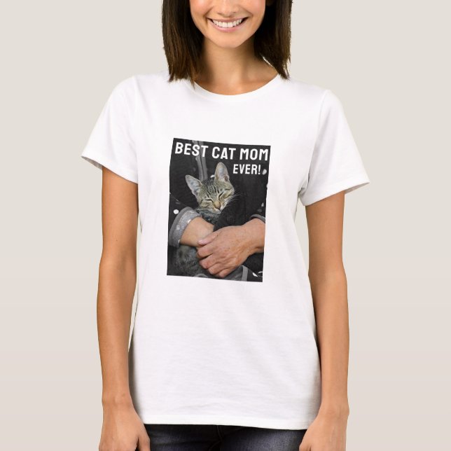 Meilleur Chat Maman (lumière) T-shirt (Devant)