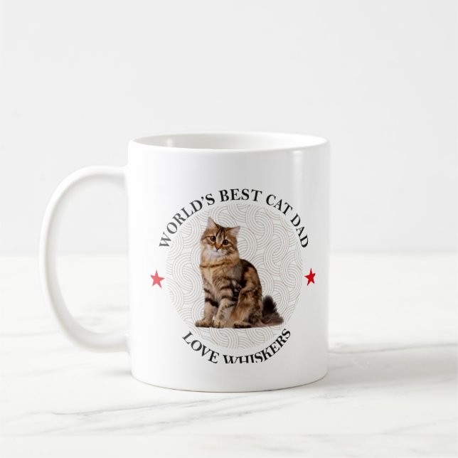 Meilleur Chat Papa aime Whiskers Mug (Gauche)