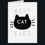 Meilleur Chat Papa Jamais Chat Noir Visage Carte A<br><div class="desc">Cette mignonne carte d'anniversaire "meilleur papa de chat jamais" présente un mignon visage/tête de chat noir. Modifiez les couleurs arrière - plans et personnalisez-les selon vos besoins. Vous pouvez trouver des produits correspondants dans mon magasin.</div>