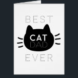 Meilleur Chat Papa Jamais Chat Noir Visage Carte A<br><div class="desc">Cette mignonne carte d'anniversaire "meilleur papa de chat jamais" présente un mignon visage/tête de chat noir. Modifiez les couleurs arrière - plans et personnalisez-les selon vos besoins. Vous pouvez trouver des produits correspondants dans mon magasin.</div>