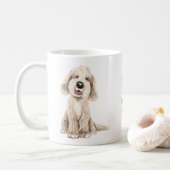 Meilleur Chien Maman, Labradoodle/Cockapoo Mug (Avec donut)