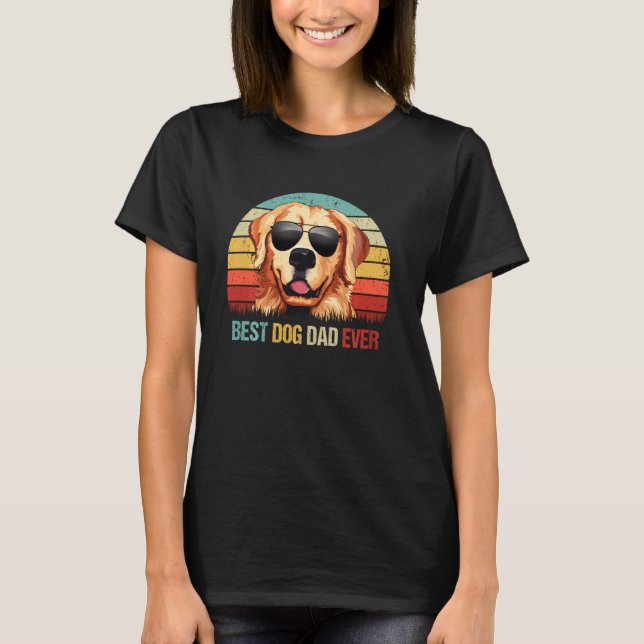 Meilleur Chien Papa Jamais Golden Retriever Tshirt (Devant)