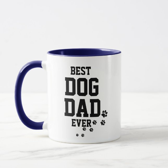 Meilleur Chien Papa Jamais Mug - Pois de animaux d (Gauche)