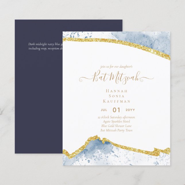 Meilleur choix Cartons d'invitation BAT MITZVAH pa (Devant / Derrière)