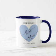 Meilleur Coeur Bleu Homme Mug Personnalisé