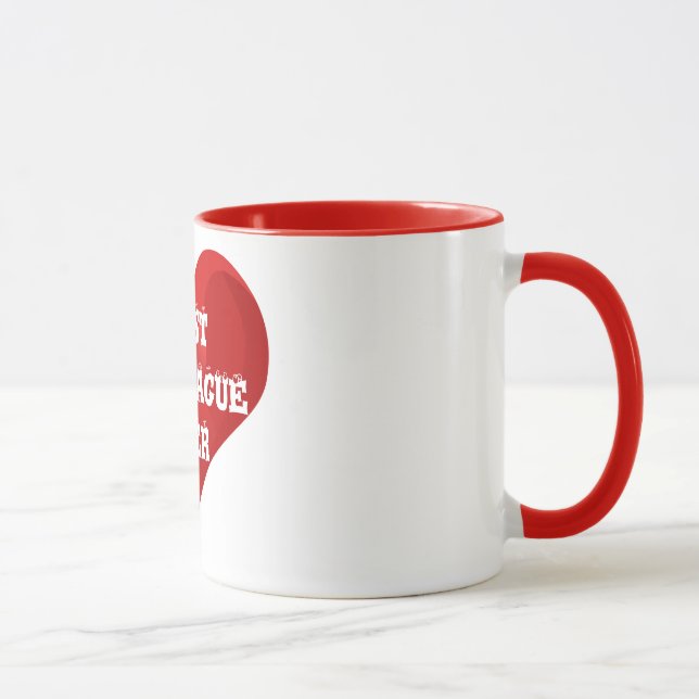 Meilleur Collègue Jamais Red Heart Log Mug (Droite)