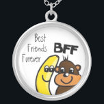 Meilleur collier de Forever Friends<br><div class="desc">Un joli cadeau pour votre BFF...  un collier de banane et de singe qui dit Best Friends Forever.</div>