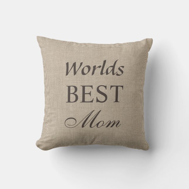 Meilleur Coussin maman du monde sur Burlap (Recto)