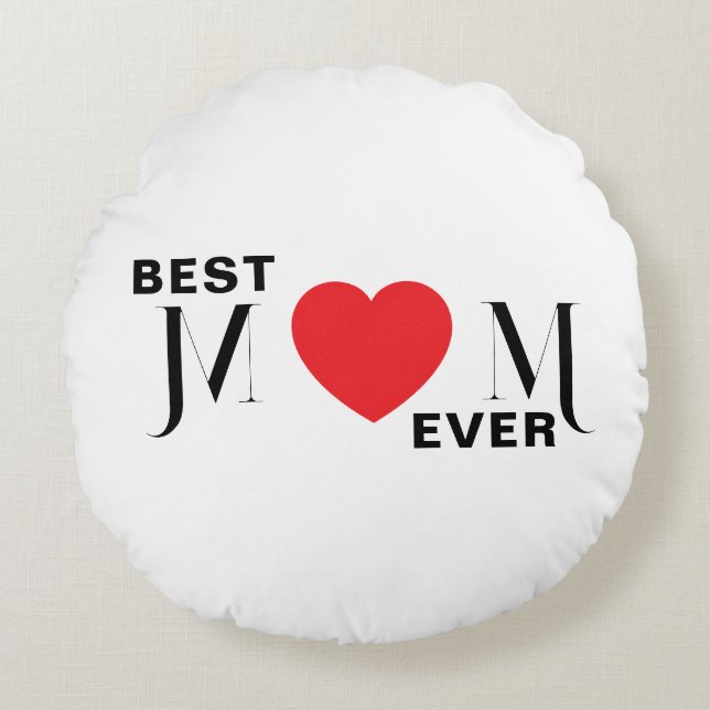 Meilleur Coussin rond décoratif de MOM pour maman (Devant)