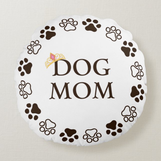 Meilleur Coussin rond maman chien (Devant)