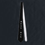 Meilleur cravate de mariage pour homme pour homme<br><div class="desc">Meilleur cravate de mariage pour homme pour homme de chambre. Design élégant en noir et blanc avec texte personnalisé. Fête personnalisée pour le meilleur homme,  groomsmen,  amis etc.</div>