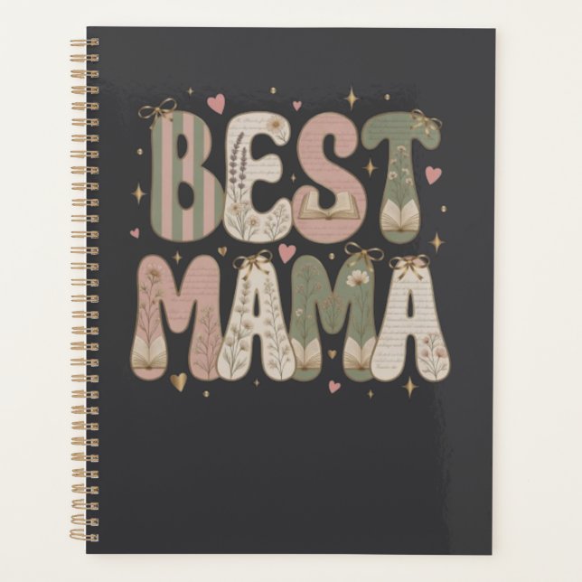 Meilleur design floral littéraire de maman (Devant)