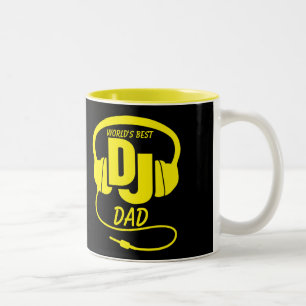 Meilleur DJ Papa, mug noir jaune noir