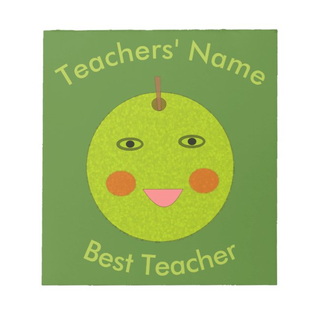 Meilleur enseignant Happy Apple Bloc-notes personn (Devant)