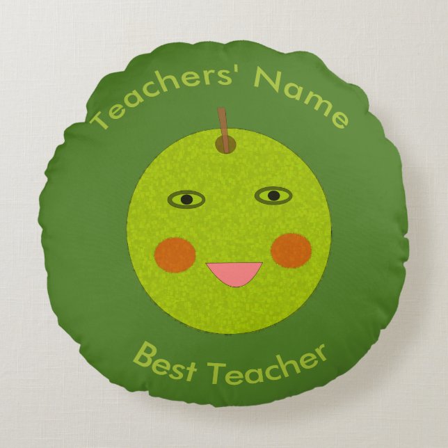 Meilleur enseignant Happy Apple Coussin personnali (Devant)