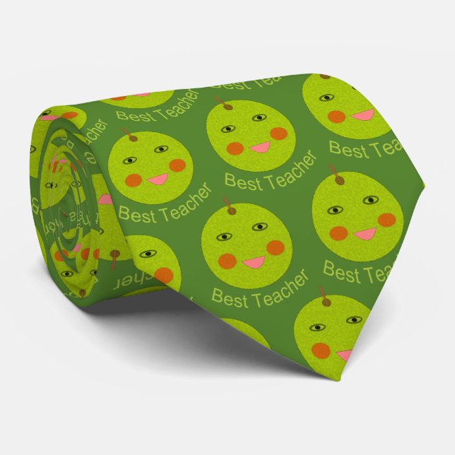 Meilleur enseignant Happy Apple Cravate (Roulé)