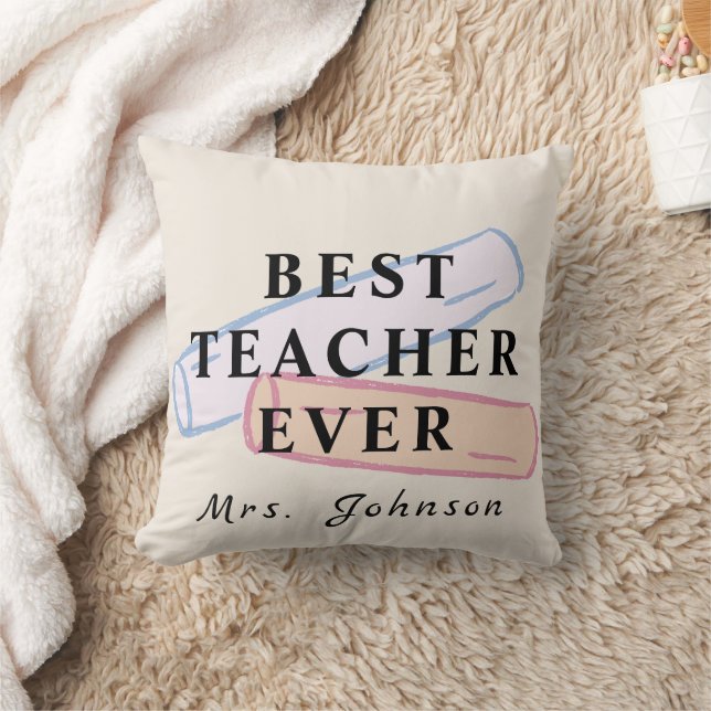 Meilleur Enseignant Jamais – Coussin avec Nom Pers (Couverture)